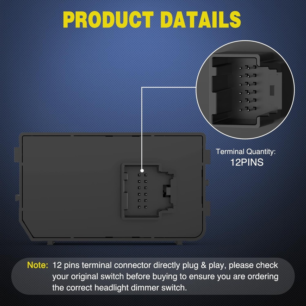 Nilight Headlight Dimmer Switch Compatible with 2014 2015 Chevy/GMC 2014-2019