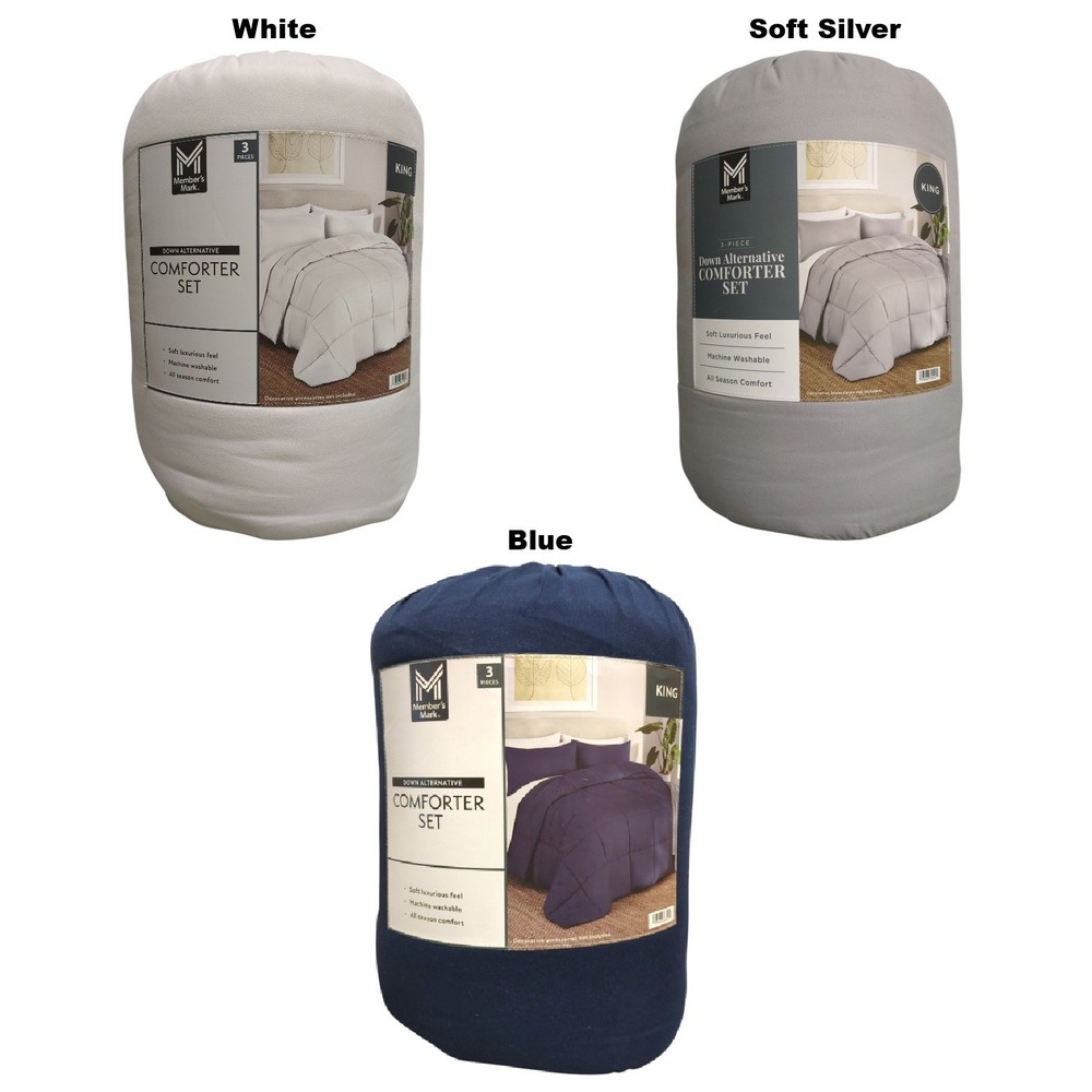 Member's Mark Down Alternative 3pc Comforter Set, King