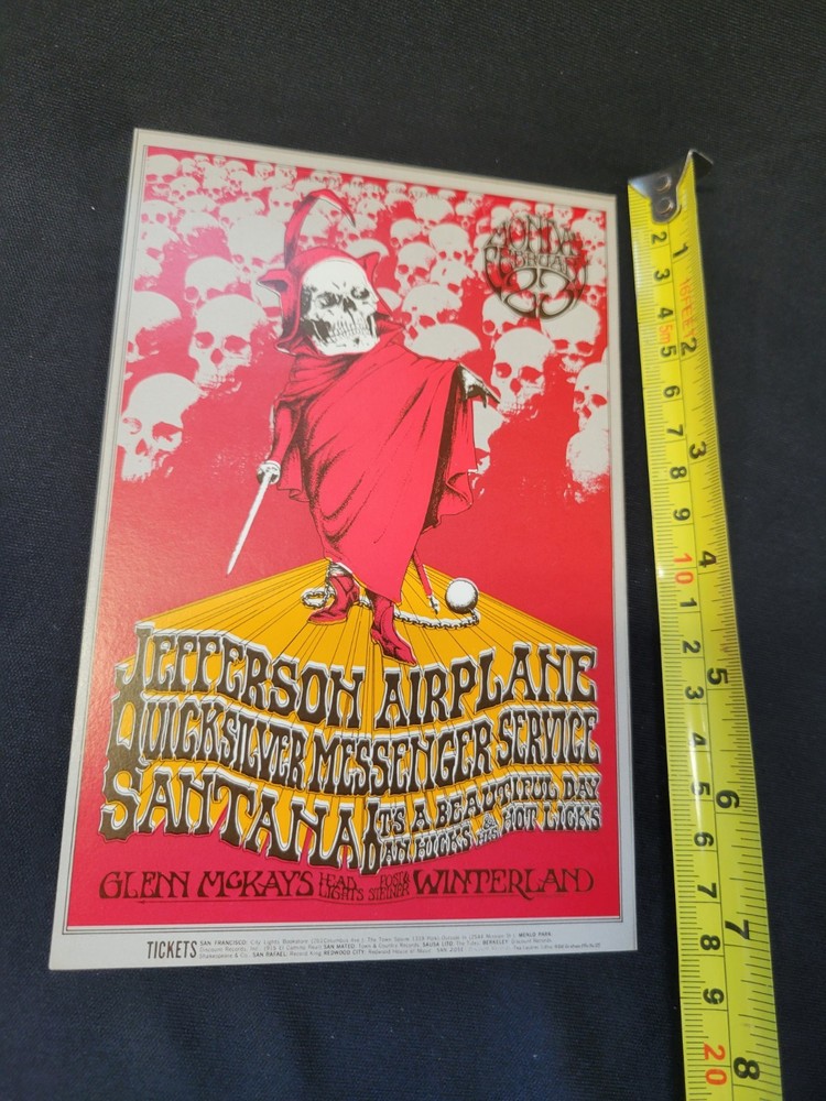 Bill Graham Handbill Bg 222 Jefferson Airplane Santana Blank Back