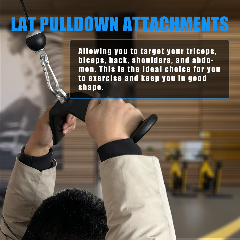 LAT Pulldown Tricep Bar Strength Training Workout Cable Machine Attachment Curl