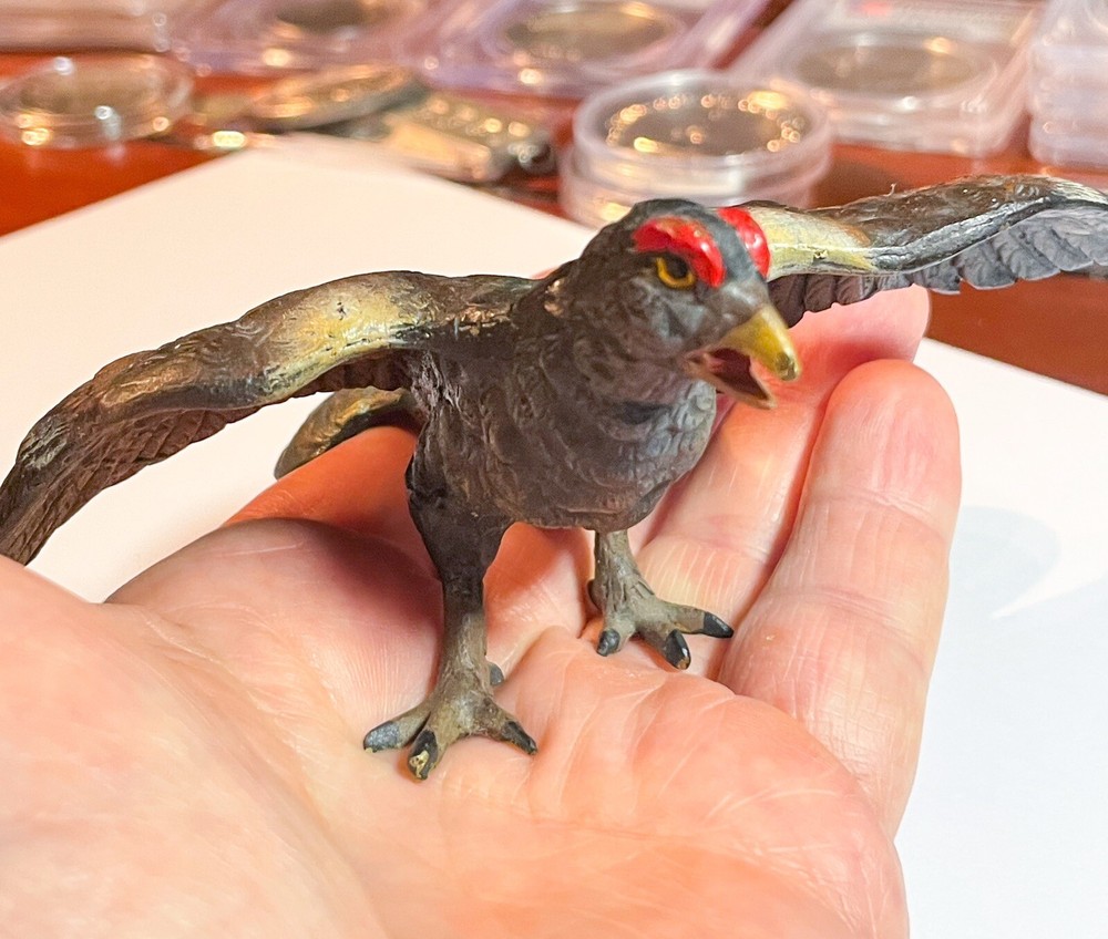 Rare Cold Painted Austrian Vienna Bronze Hawk Bird