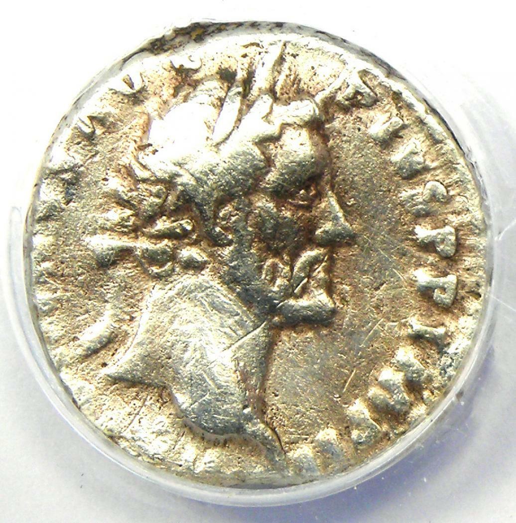 Antoninus Pius AR Denarius Silver Coin 144 AD - Certified ANACS XF40 (EF40)