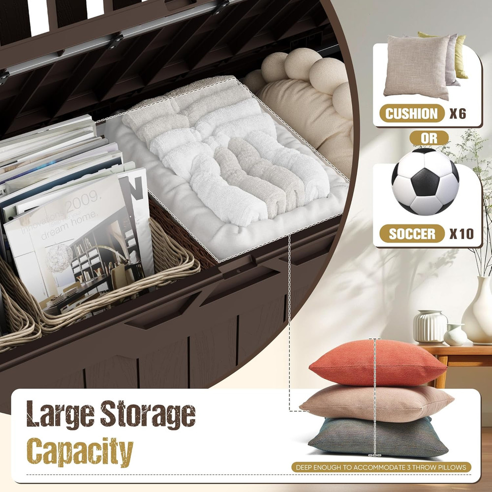 Spacious 80-Gallon Outdoor Deck Box for Storage & Organization