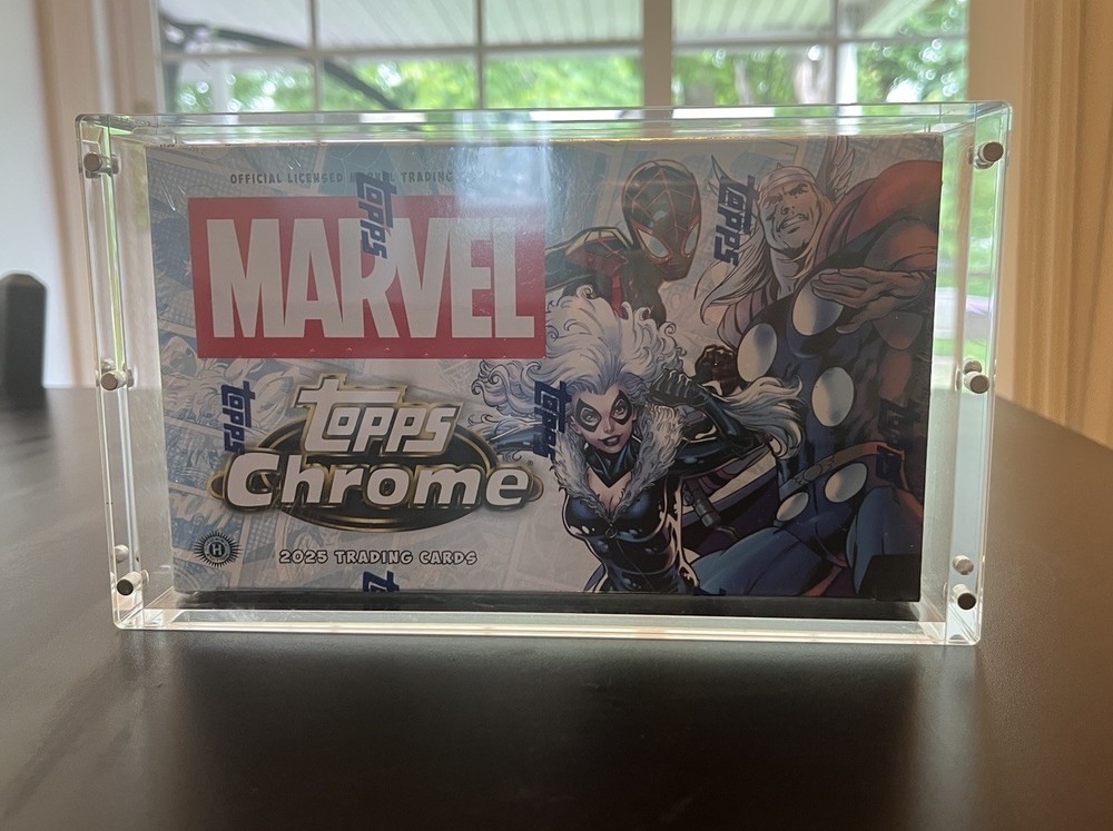 Acrylic Display Case Magnetic Lid Stack FITS 2025 Topps Chrome MARVEL Hobby Box