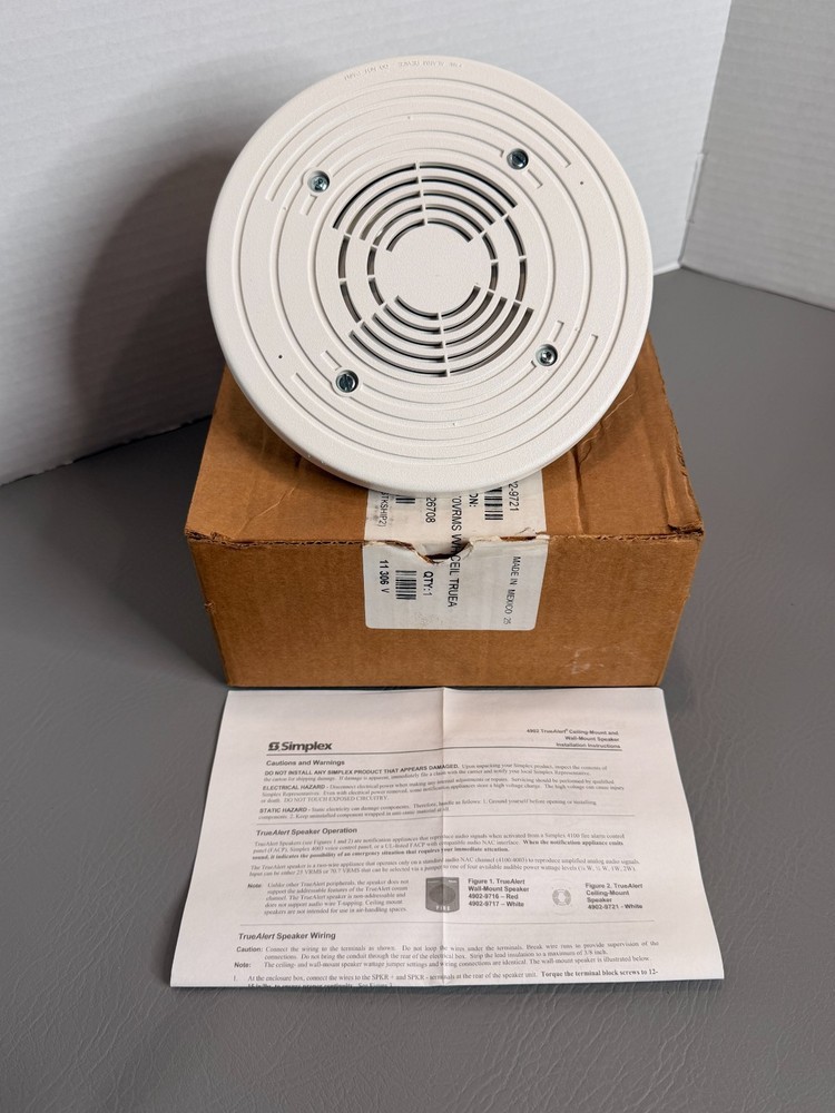 Simplex 4902-9721 Fire Alarm Speaker Ceiling White New