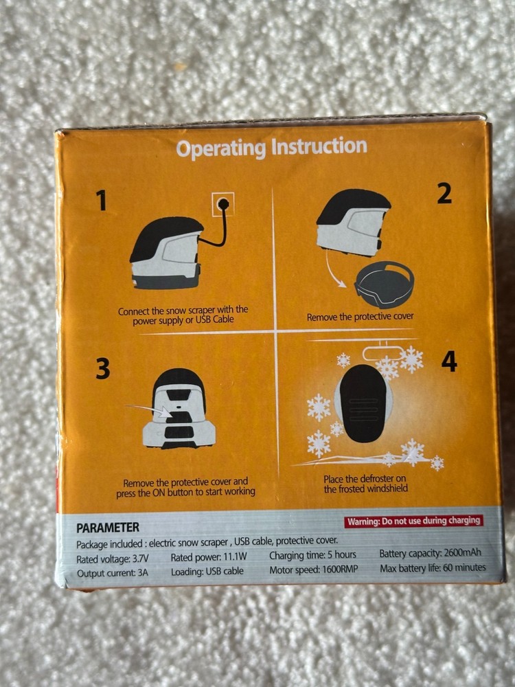 Electric Snow Scraper For Windows and Windshields / Rechargeable