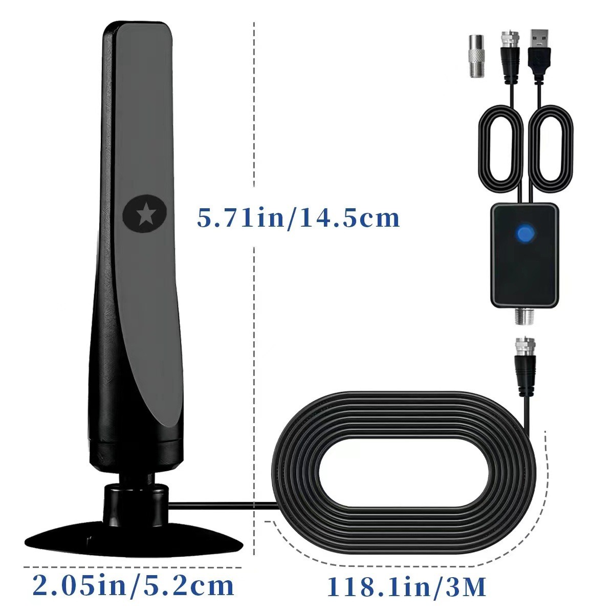 4K Rewave Antena, TV Antenna, Suction Cup TV Antenna Plug Play 3m Cable 2025