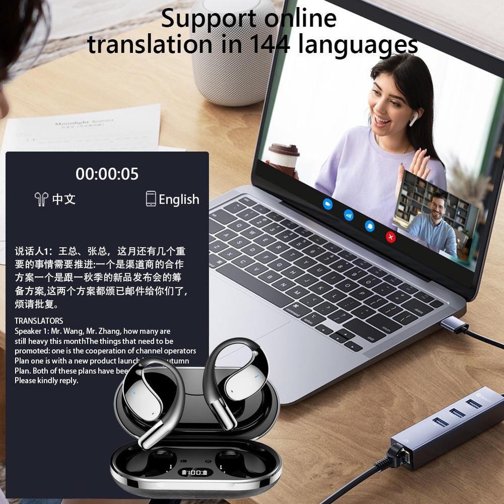 AI Language Translator Device Real-time Smart Instant Voice 144+ Languages