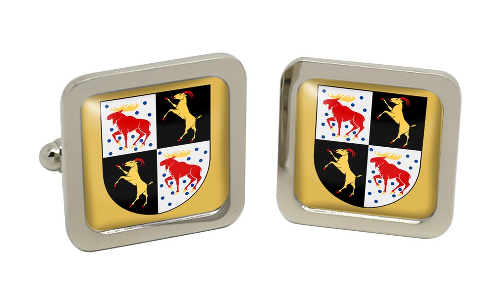 Gävleborg (Sweden) Square Cufflink in Chrome Box