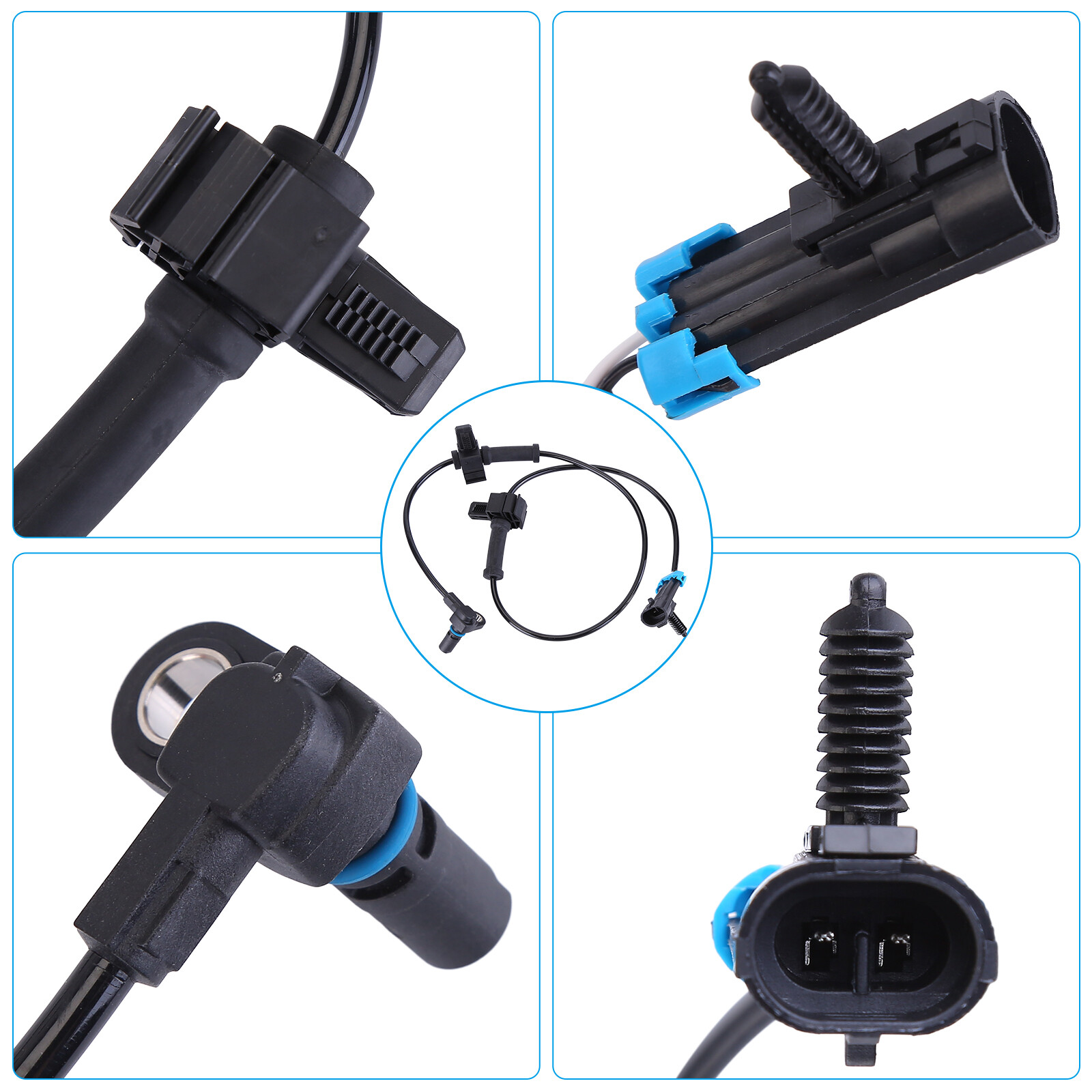 Front and Rear Left & Right ABS Wheel Speed Sensor 2 Pair for Chevy Silverado