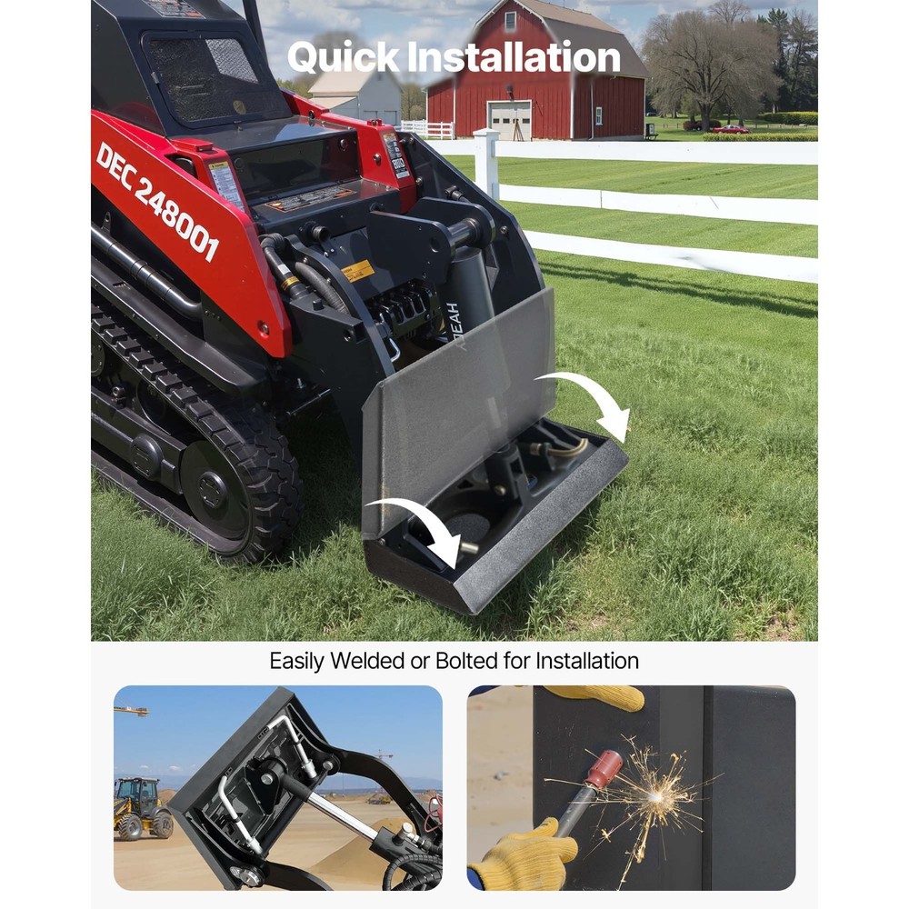 Uimoso 1/4" Skid Steer Mount Plate Steel Mini Quick Attachment Adapter Loader