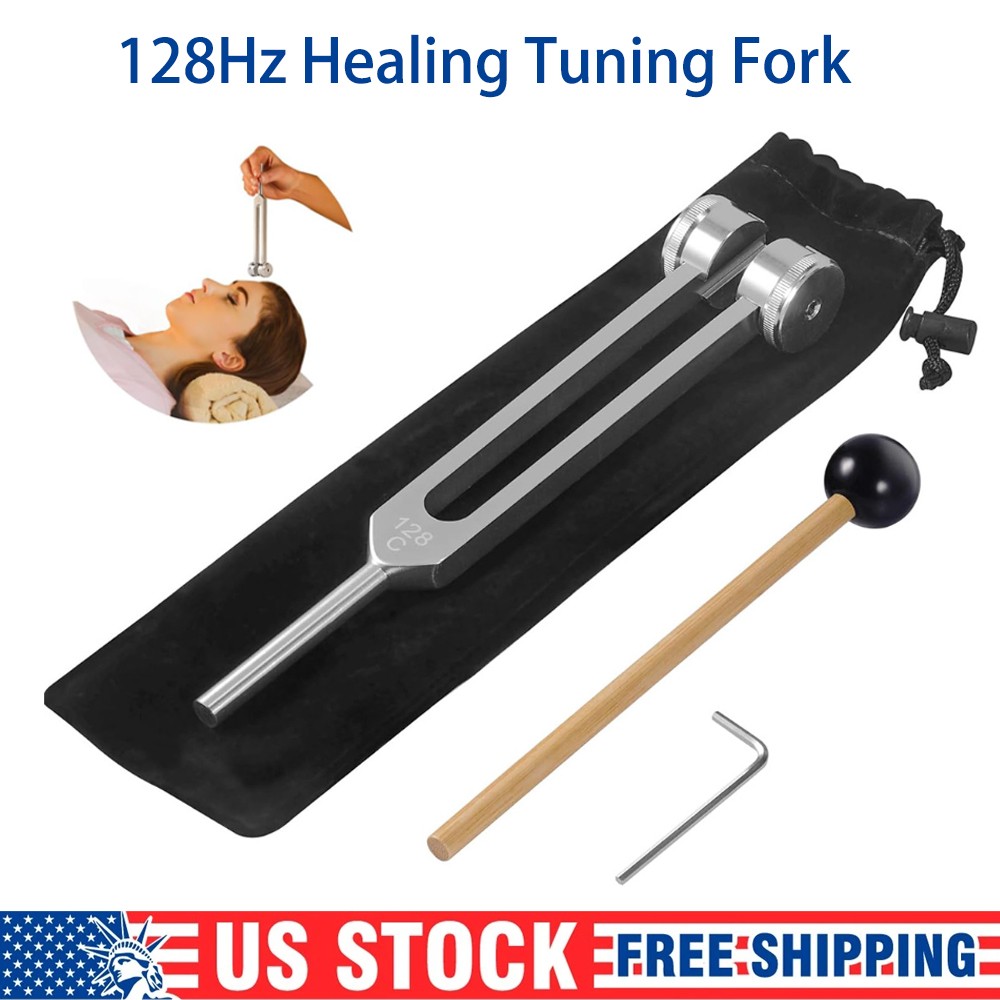 Aluminum Tuning Fork 128hz & Reflex Hammer for Healing Chakra Set Sound Therapy