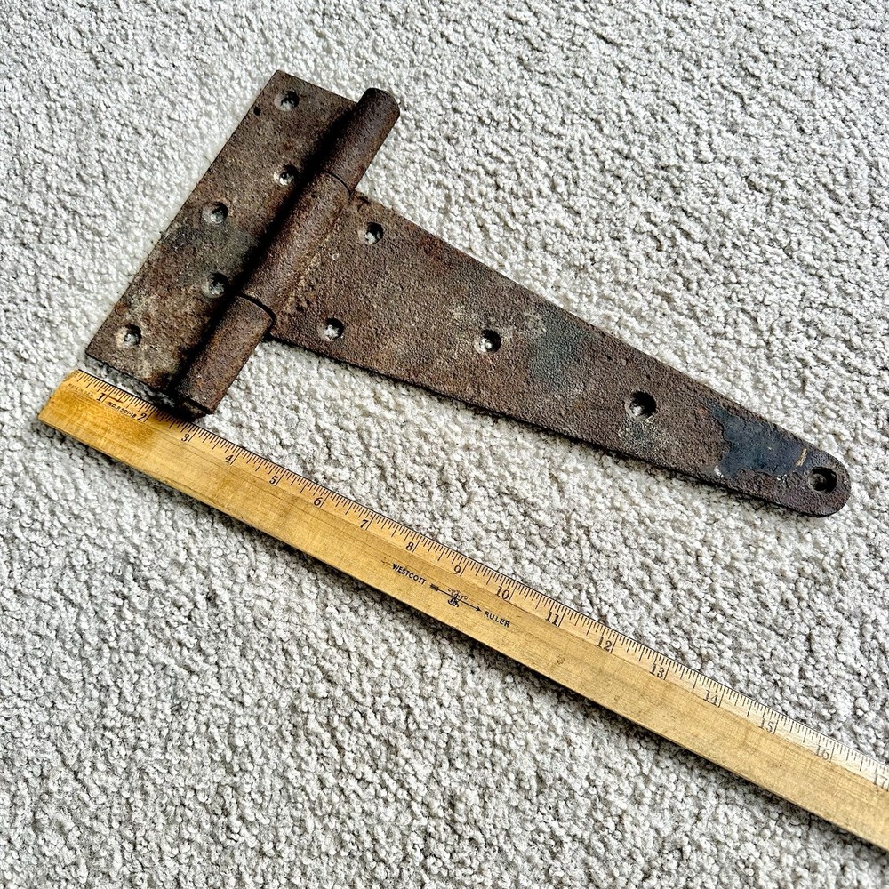 Antique Large Primitive Barn Door Gate Rustic Strap Hinge 14.75 x 8”