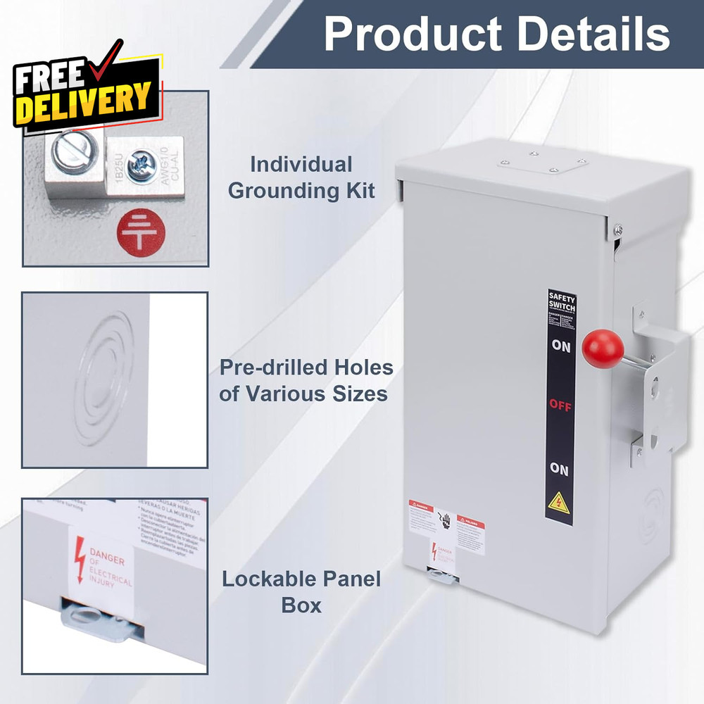 100A Generator Transfer Switch 24000W Universal Double Throw Safety Switch....