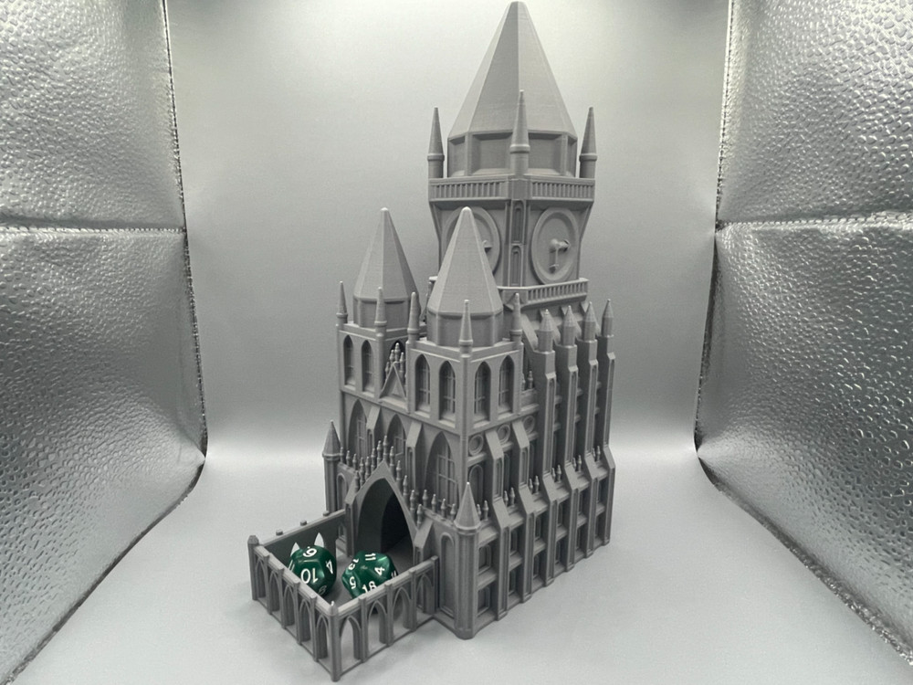 Gothic Castle Dice Tower Removable Spire Dice Tray DnD RPG Roller