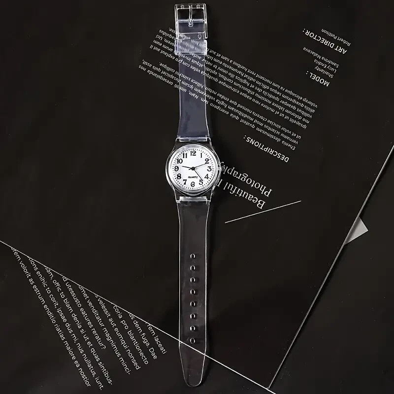 Stylish Digital Watch Transparent Pointer Display Electronic Movement Casual