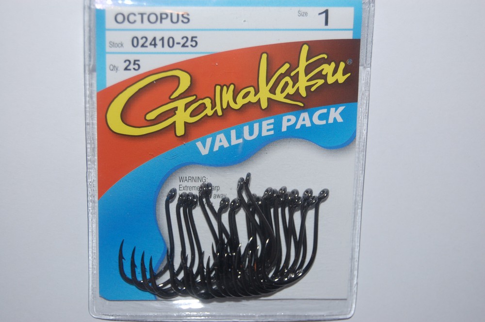 gamakatsu octopus hooks size 1 25 per pack 02410-25 value pack