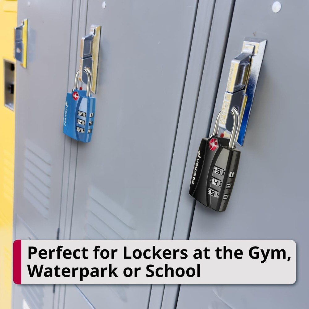 Fosmon TSA Approved Locks for Luggage. Suitcase Locks with Open Alert Indicator,