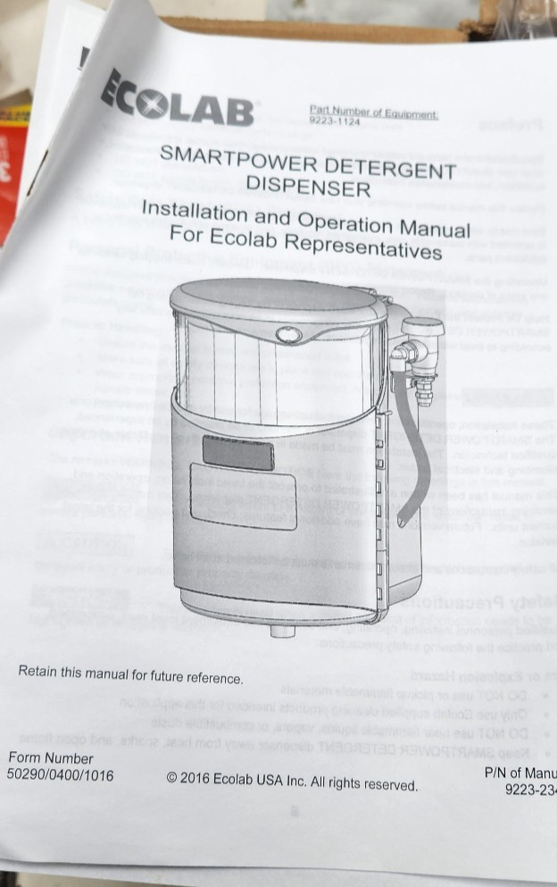 ECOLAB 92231124 Smartpower Detergent Dispenser Machine