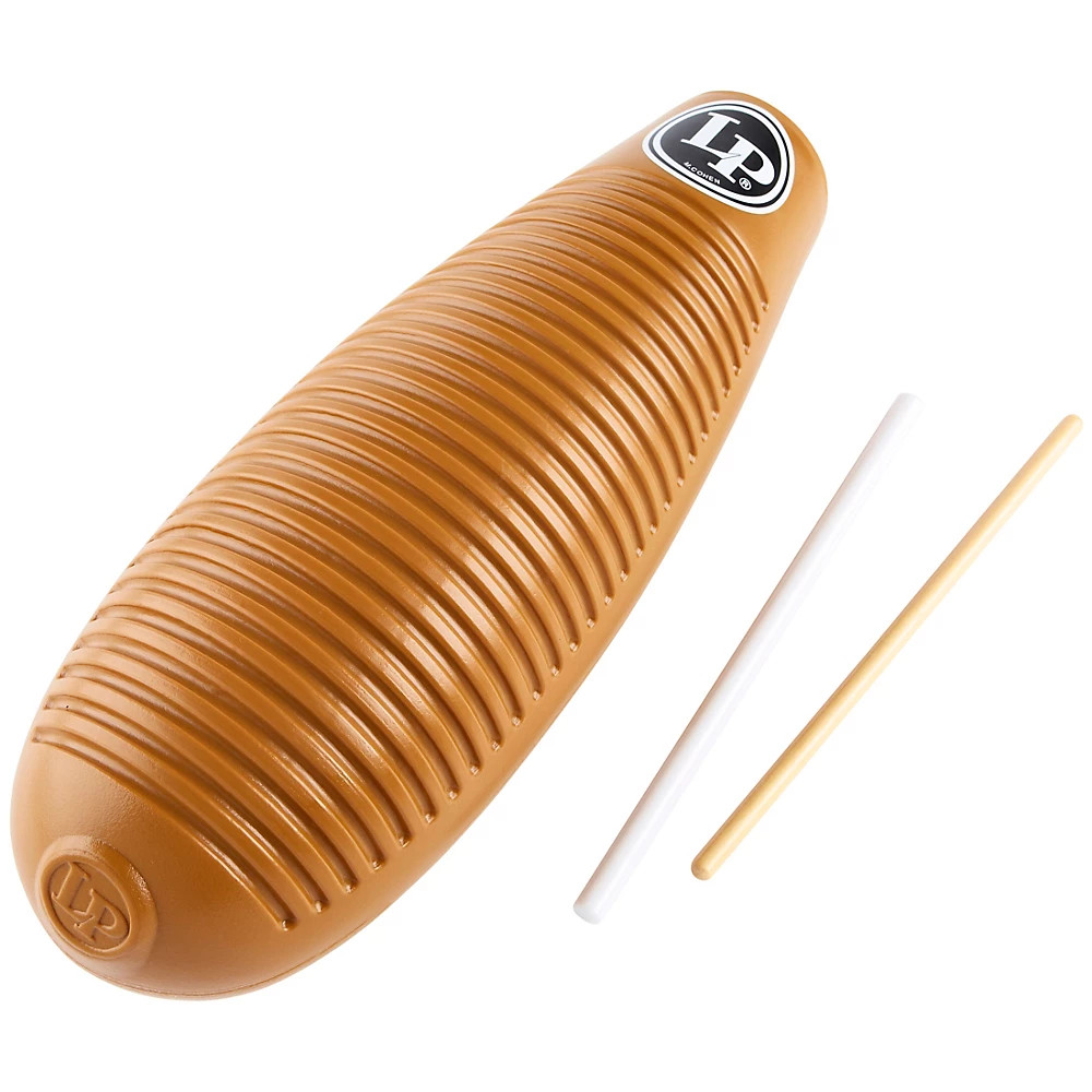 LP LP243 Super Guiro Hand Percussion Brown Plastic includes scraper