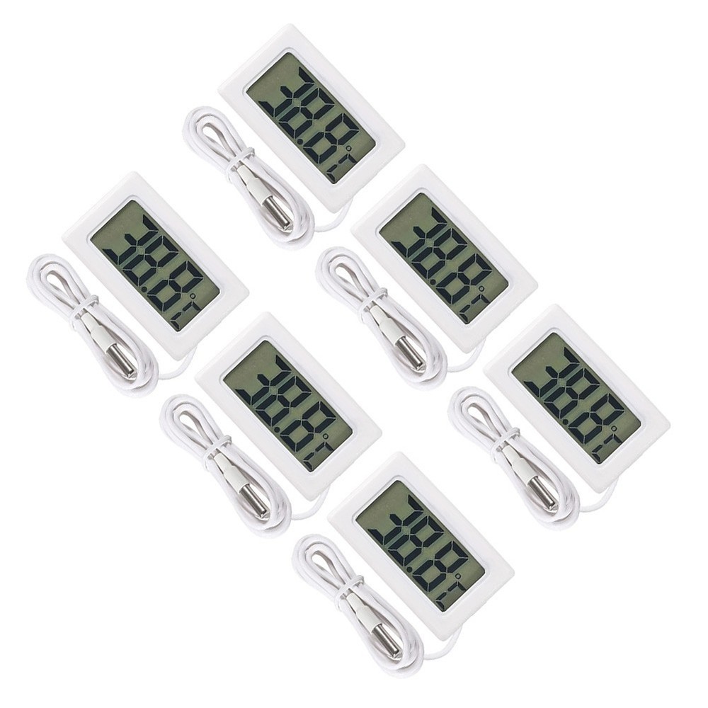 White Digital LCD Thermometer Set with Long Probe for Accurate Readings