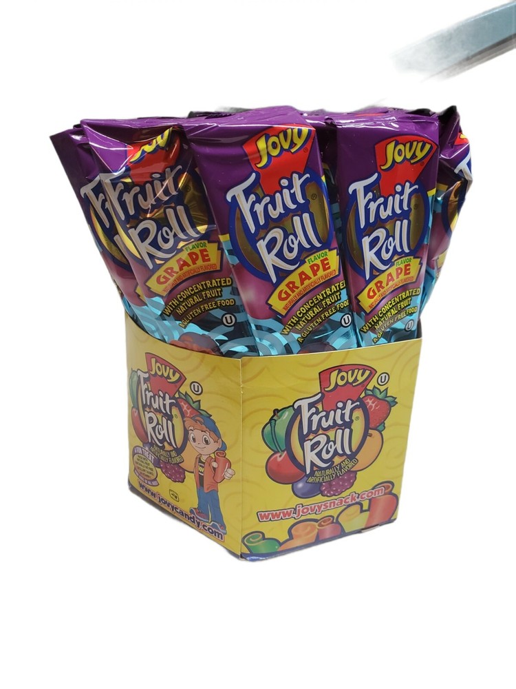 Jovy Fruit Roll Snacks - Grape (48 Packets per Order) - Perfect for Snacks