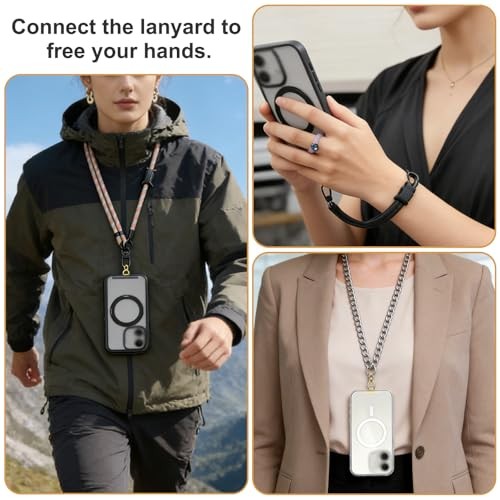 4 PCS Phone Tether Tab Phone Lanyard Patch with 360° Swivel Rotatable Without