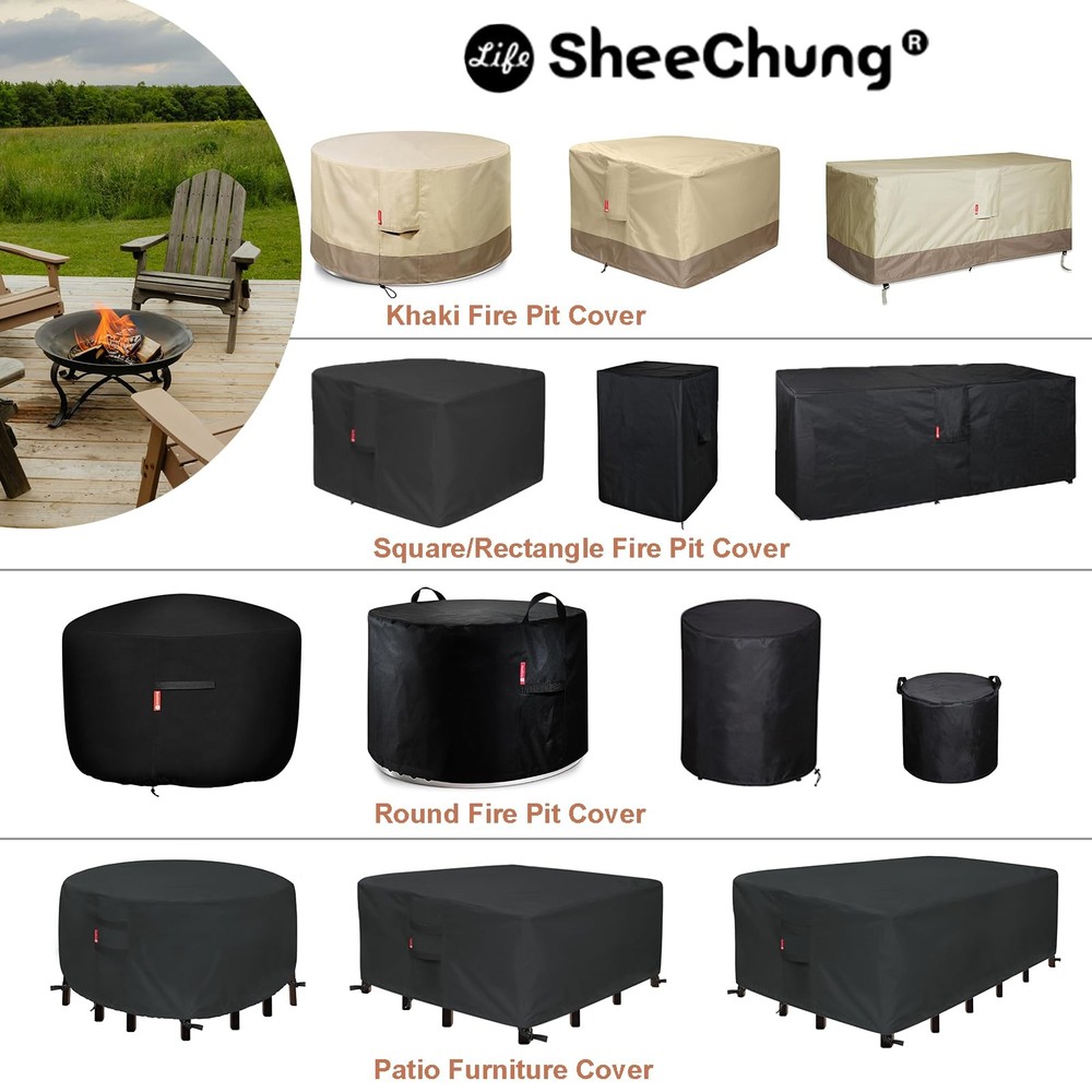 Fire Pit Cover Rectangular 50"L x 25"W x 24"H,Waterproof,Heavy Duty 600D Poly...