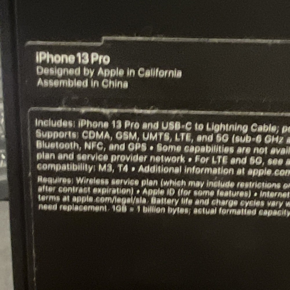 Apple Iphone 13 Pro Empty Box Only Sierra Blue 256 GB