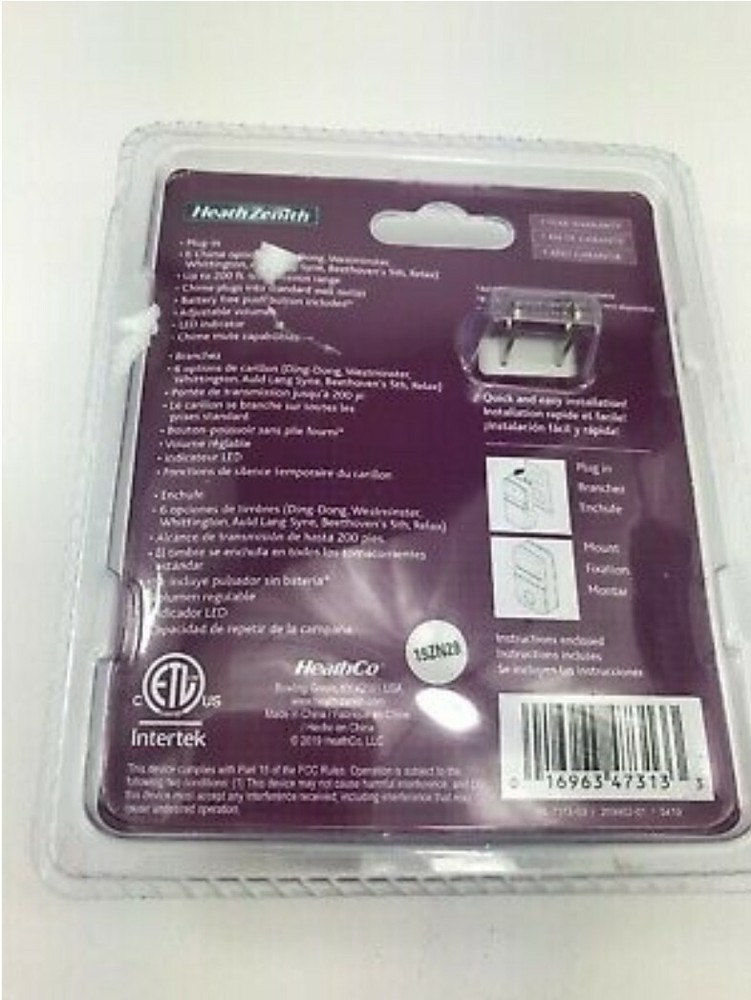 Heath Zenith Battery Free Wireless Doorbell with Button