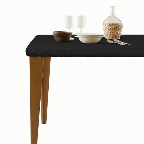 Square Table Cloth, Home Decorative Tablecloth with 24" x 24" (Square) Black