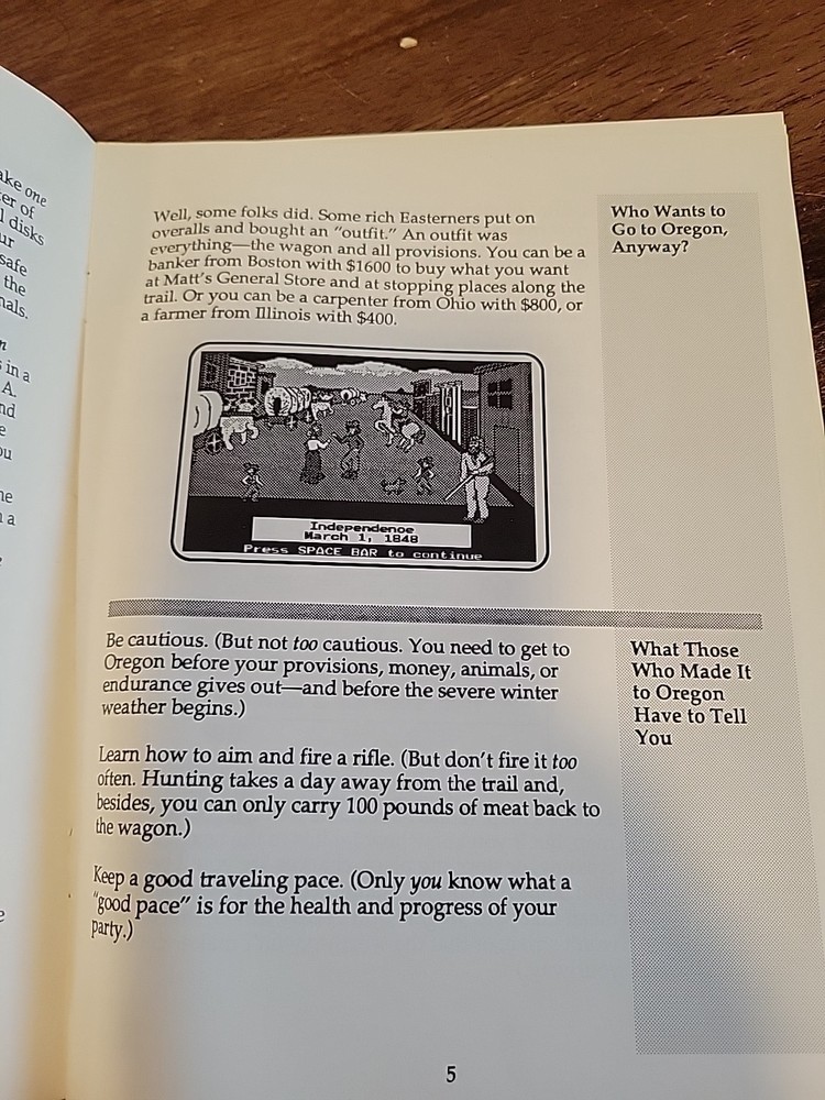 The Oregon Trail 1990 Users Guide Paperback IBM/Tandy Compatible