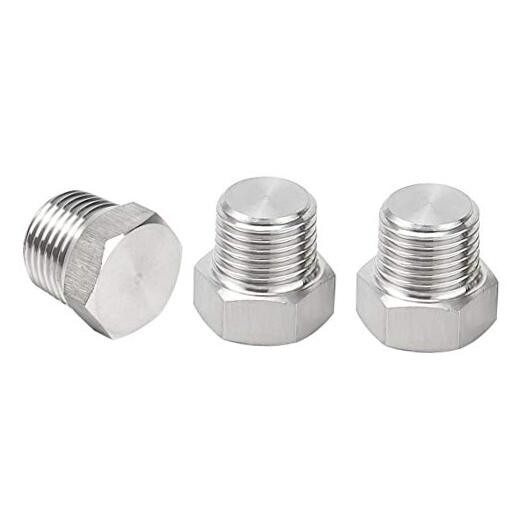 3/8" NPT Male Outer Hex Head Thread Plug Pipe Fitting, 304 3/8"(3pcs)
