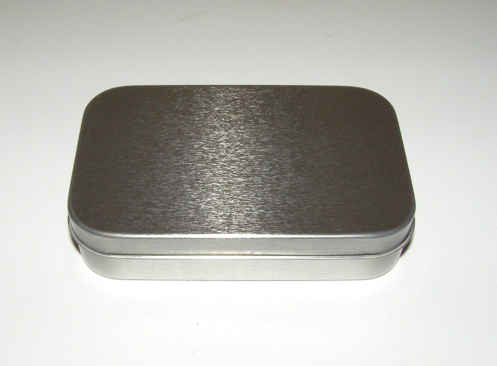 Two 3 oz Rectangular Hinged Survival Tin Box Containers - Can Be Used For Crafts