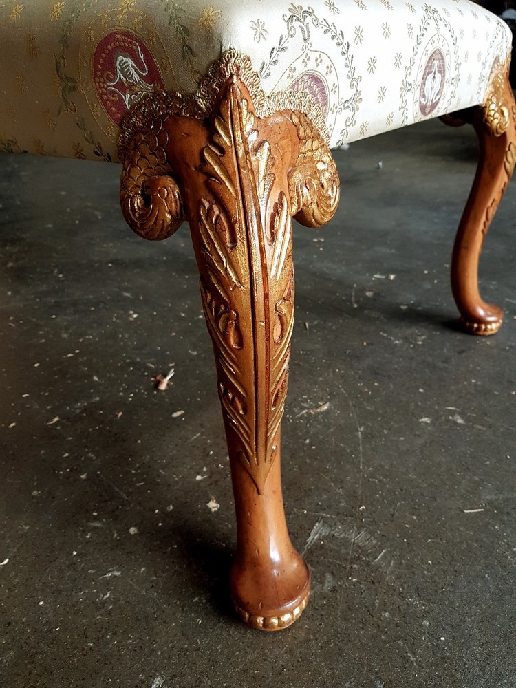 WOOD BENCH WITH RUBBED GOLD
