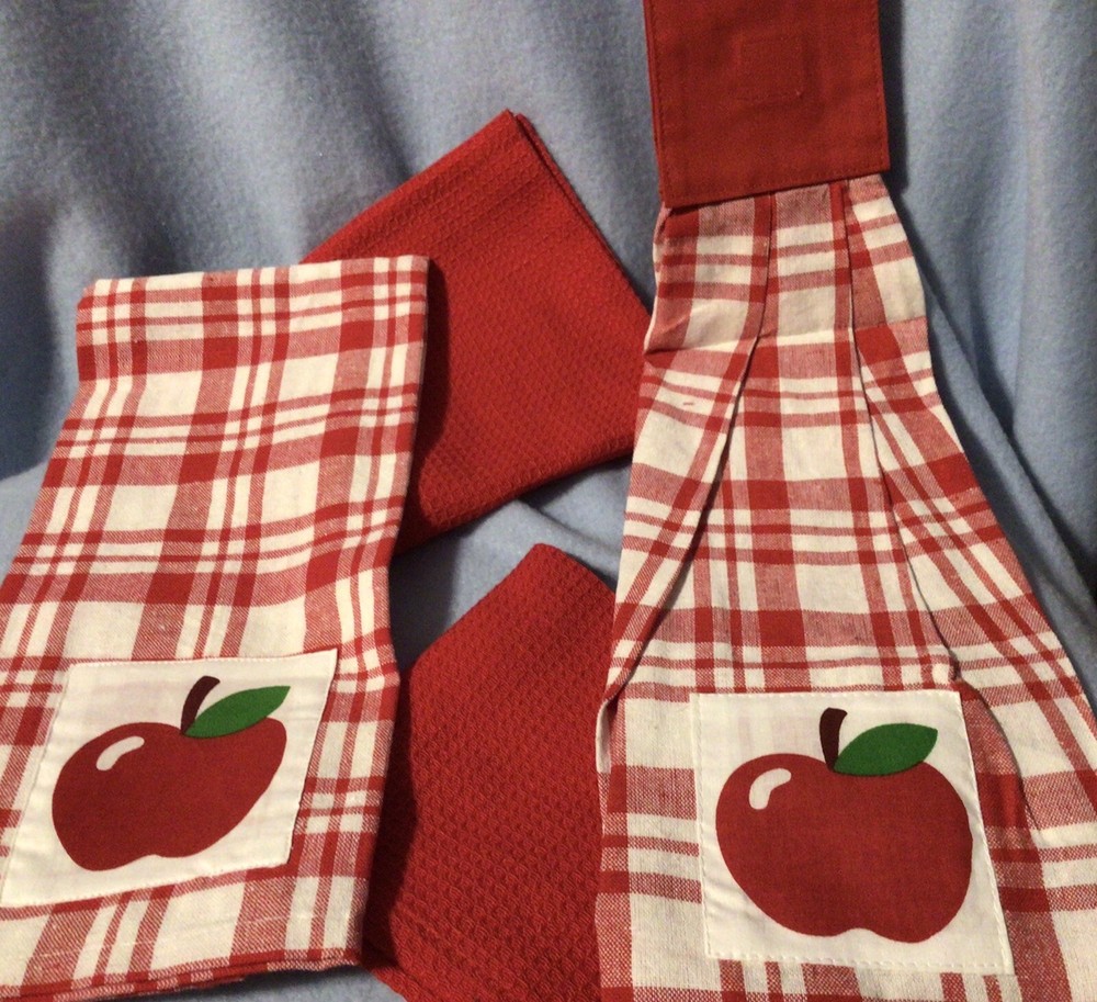 Apple Theme Kitchen Towel Set 4 Pieces New