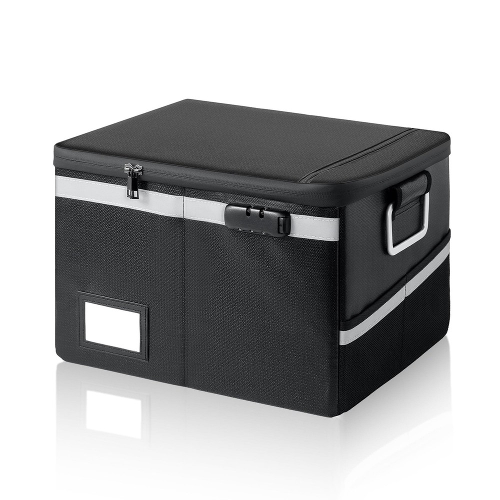 2000°F Fireproof & Waterproof Document Box with Lock, Collapsible Portable