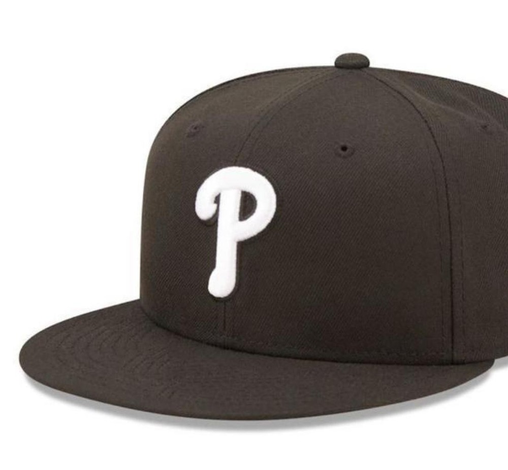 Philadelphia Phillies Snapback Hat Adjustable Fit Cap Black P Fast Ship