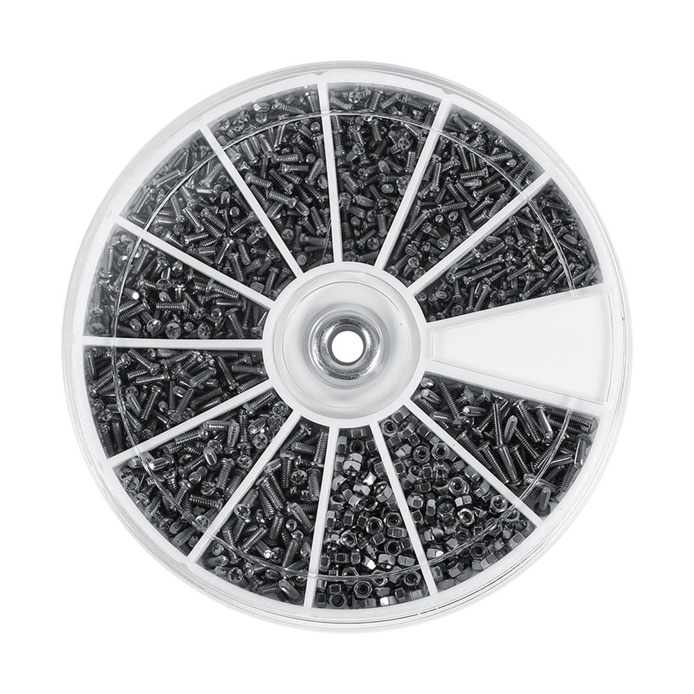 Small Screws Assortment Kit, 600pcs Miniature 12 One Size, Silver