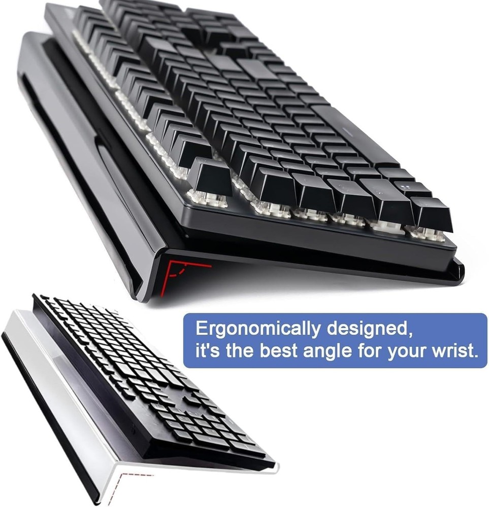 Transparent Acrylic Computer Keyboard Stand Tray Rubber Strip Ticker Riser