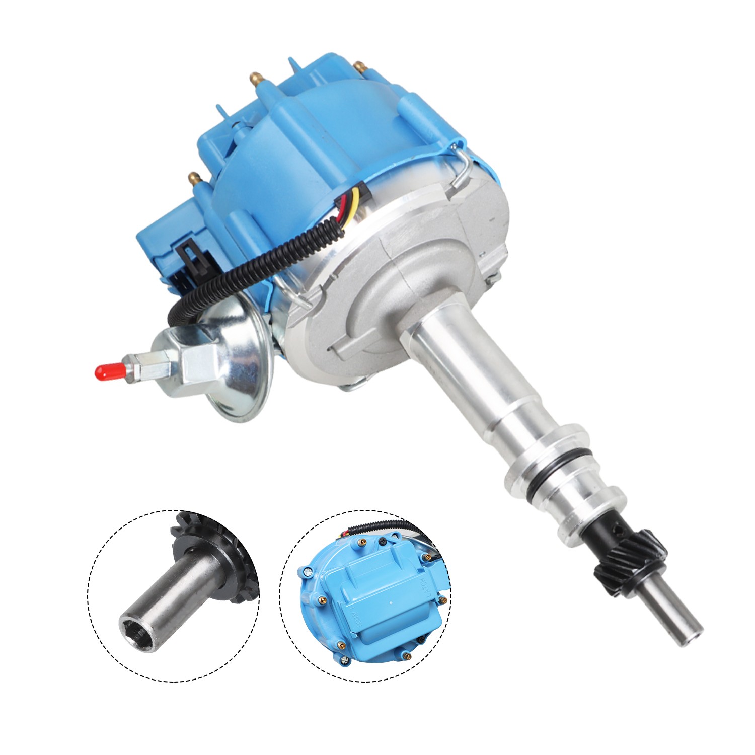 Hei Distributor Upgrade + 8mm Hd Plug Wires for Ford Inline 6 Cyl 170 200 250