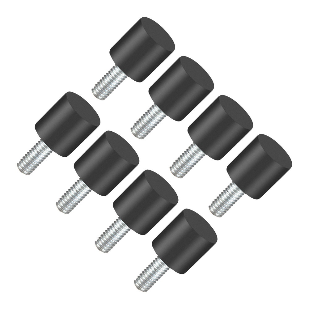 Rubber Studs (M4 Thread, 10 x 10mm) 8Pcs, Rubber Cylindrical Isolator Mounts