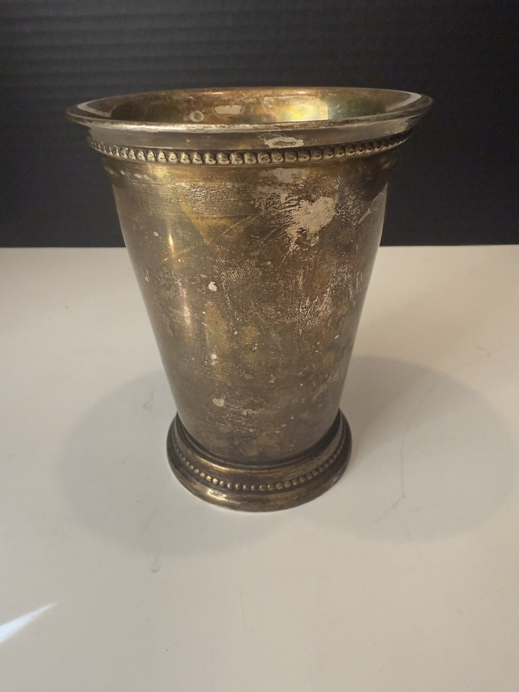 GOBLET VASE CUP SILVERPLATE MADE IN INDIA 4 1/2"