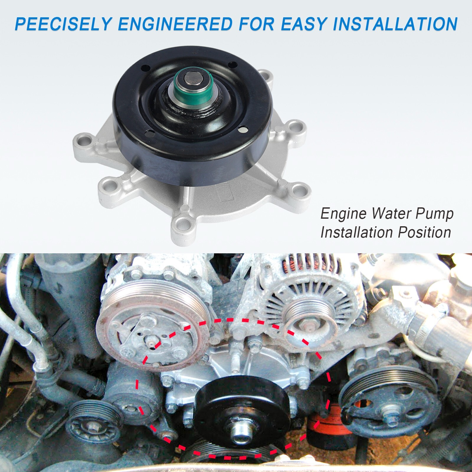 Water Pump FITS Dodge Ram Jeep Liberty Grand Mitsubishi Chrysler 3.7L 4.7L SOHC