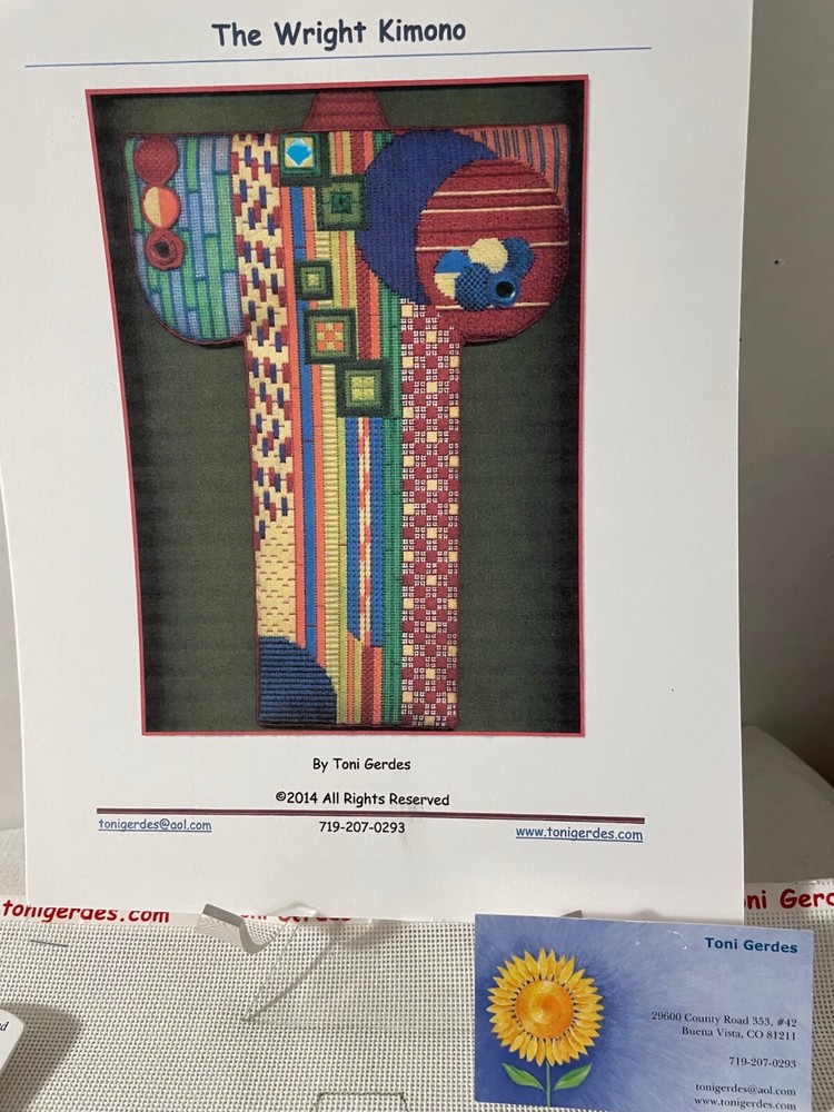 HTF Toni Gerdes WRIGHT KIMONO Needlepoint KIT