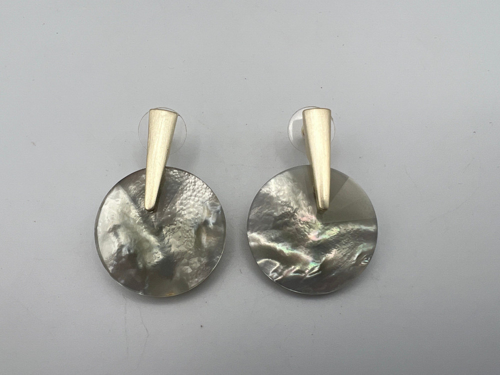 Kendra Scott Abalone & Silvertone Pin Back Earrings