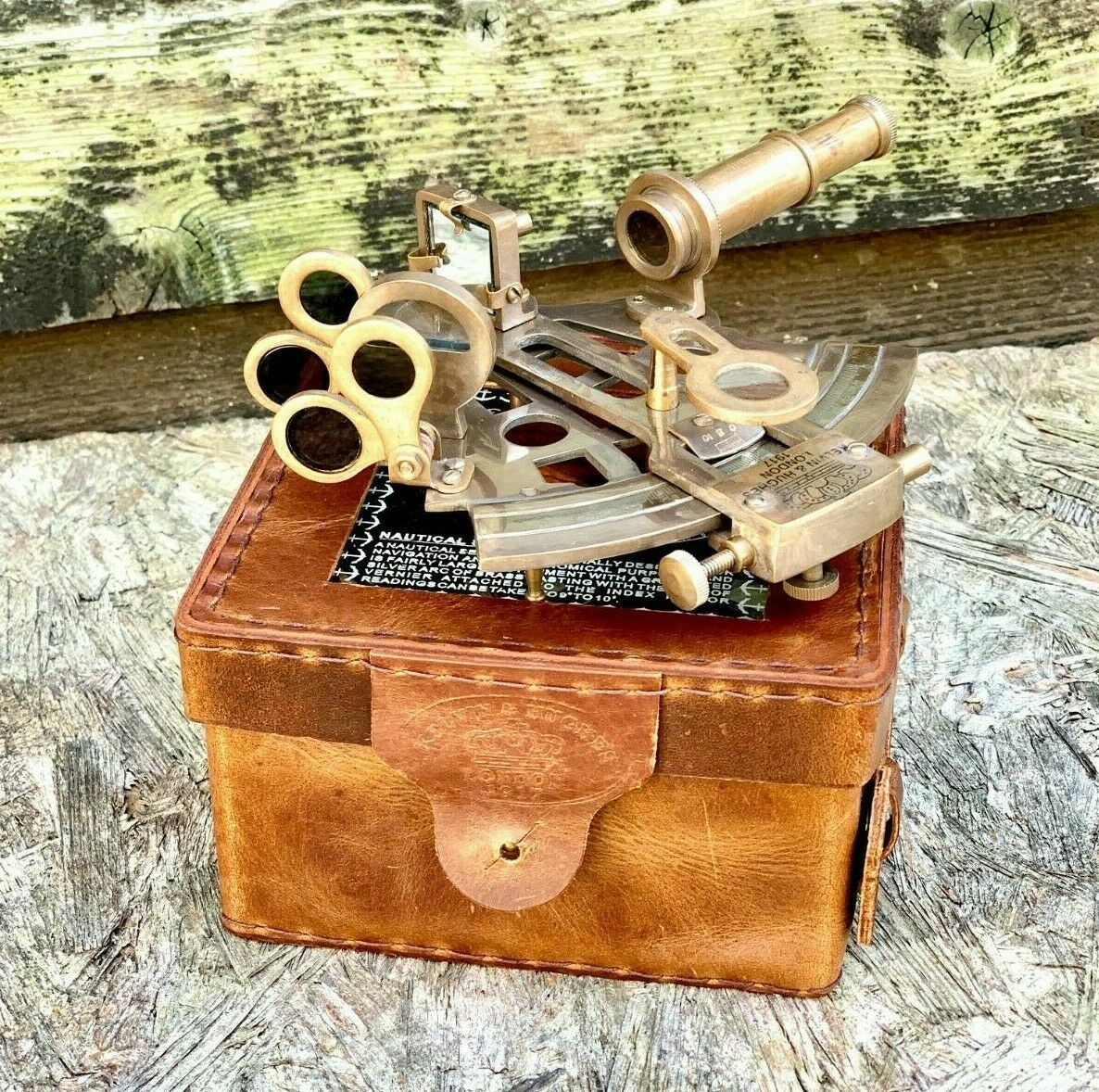 Vintage solid brass nautical ship instrument astrolabe marine sextant maritime