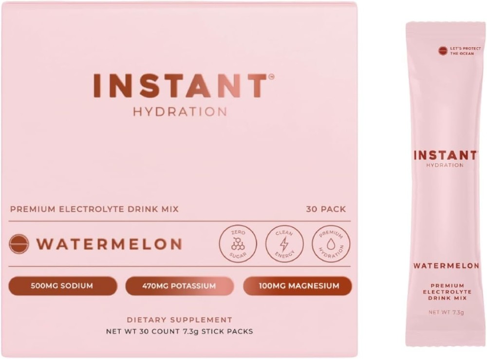 Instant Hydration Electrolytes Powder Packets - Watermelon Electrolyte Drink Mix