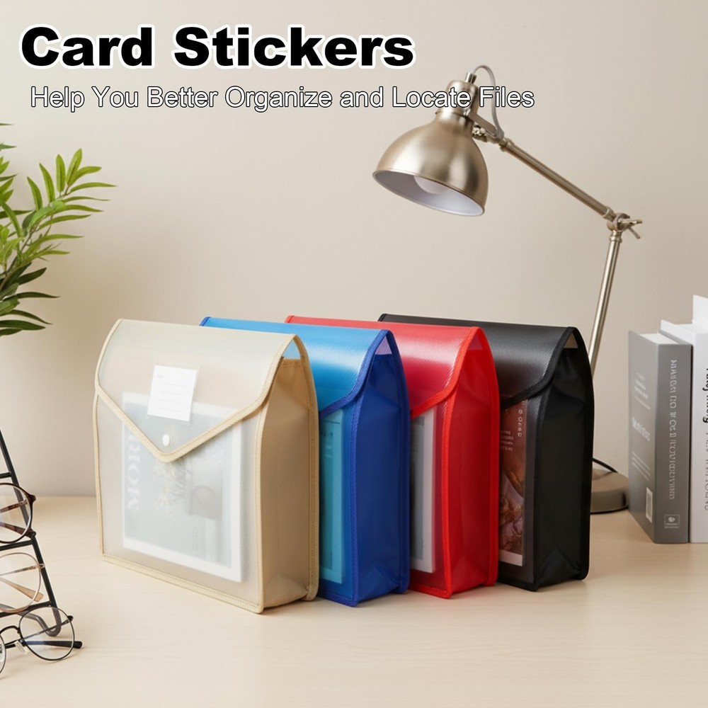 10 Pcs Plastic Expanding File Folders with Snap Closure Transparent Document ...