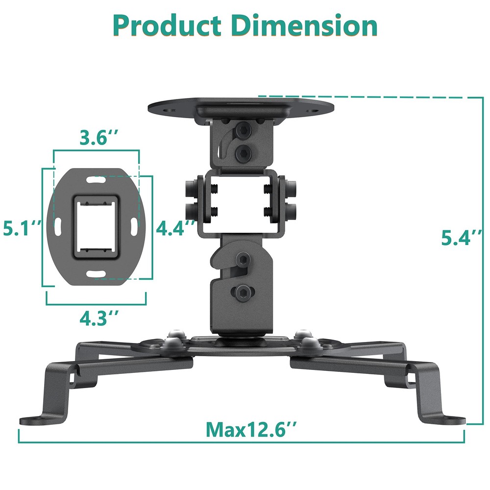 Projector Ceiling Mount, Universal Low Profile Projector Mount with Retractab...
